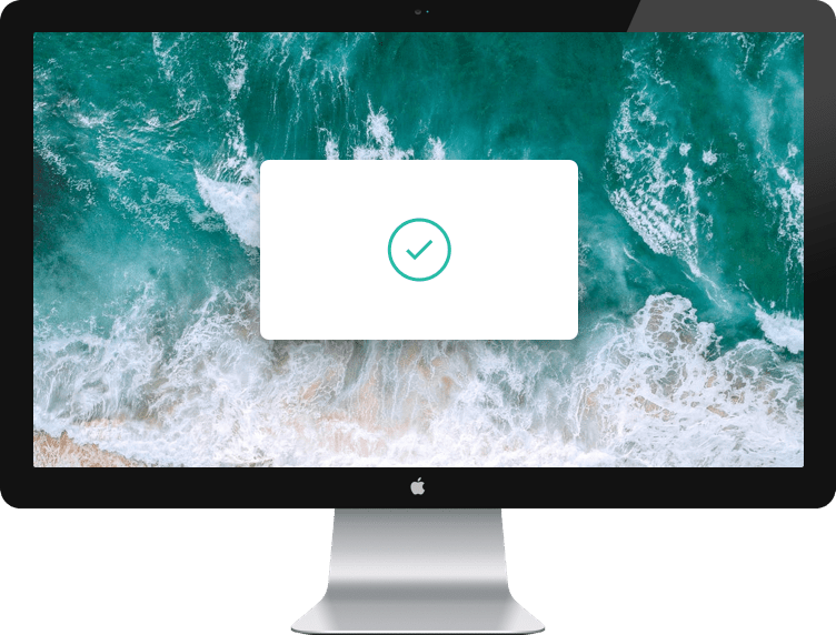 Imac with check in the screen